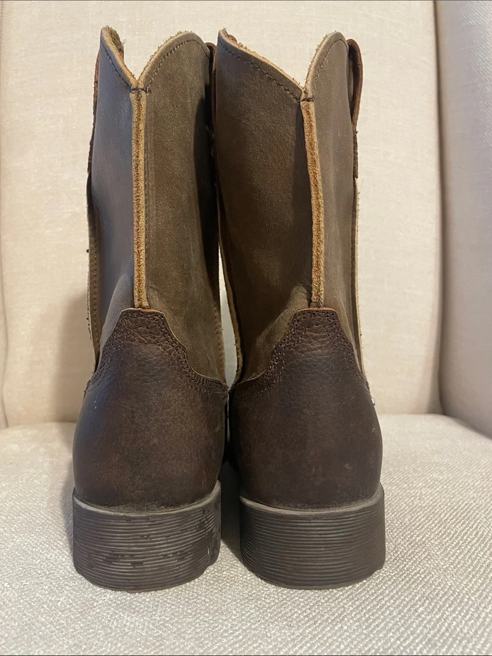 Ariat Brown Two-Tone Kids Western Pull-On Boots